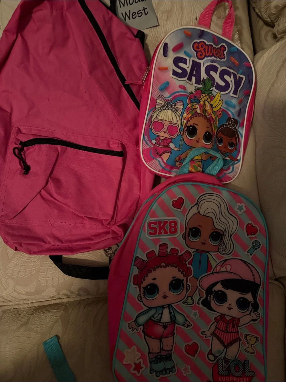 Multiples Pink Kids Backpack Set with LOL Surprise & Sassy Characters